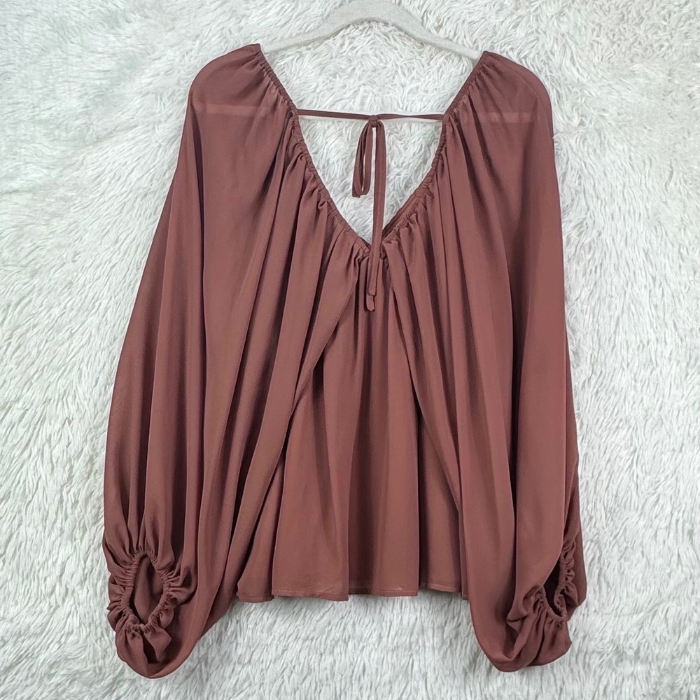 Wishlist Apparel Mauve Balloon Sleeve Blouse M/L NWT